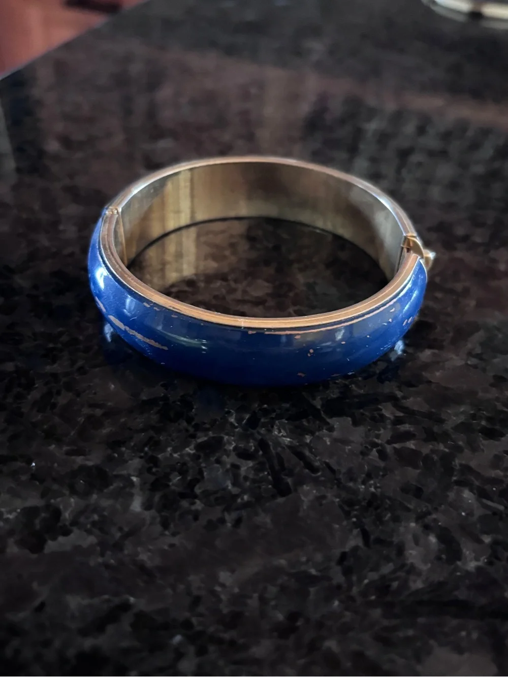 Men's Blue Enamel Stainless Cuff Bracelet